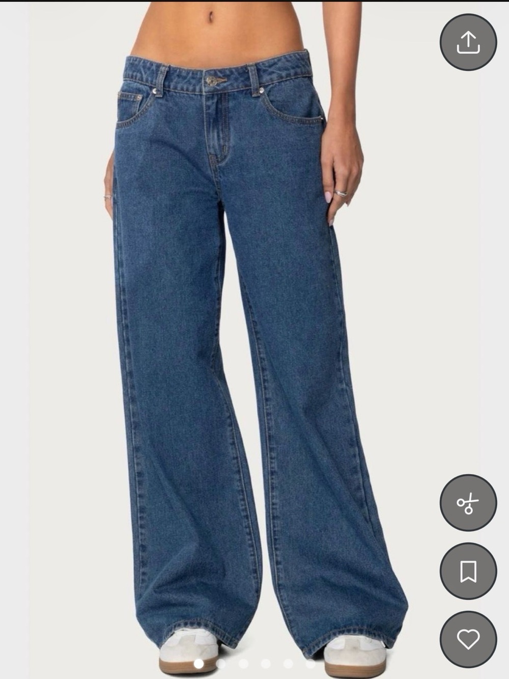 Edikted Wide-Leg Jeans in Deep Blue Wash